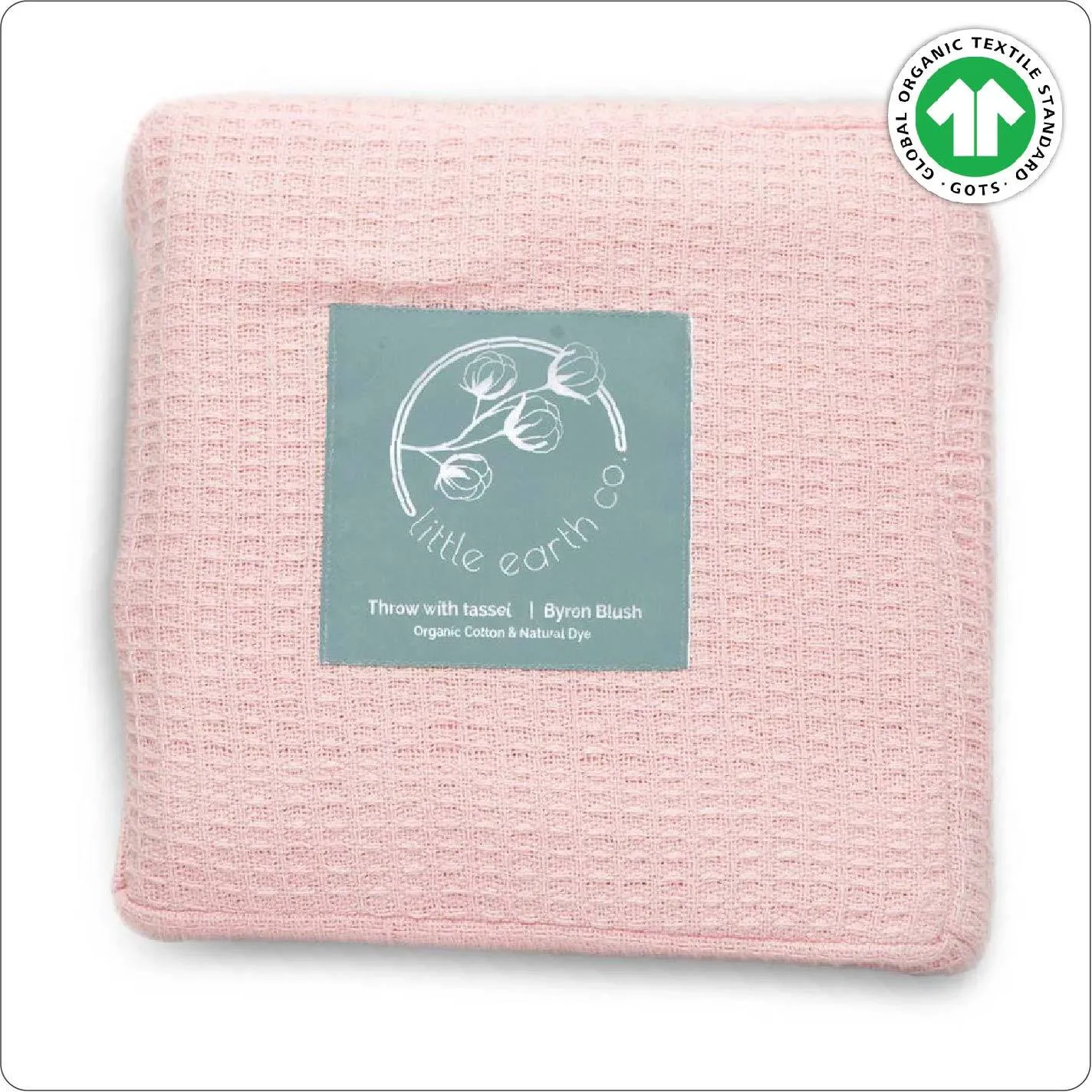 Blanket - Organic Waffle Byron Blush (245 x 210cm)