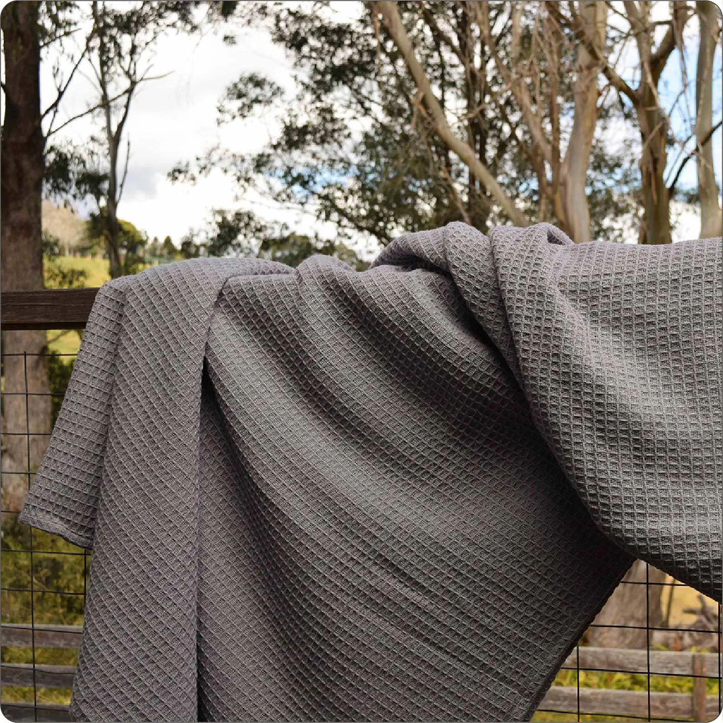 Blanket - Organic Waffle Koala Grey (127 x 152cm)