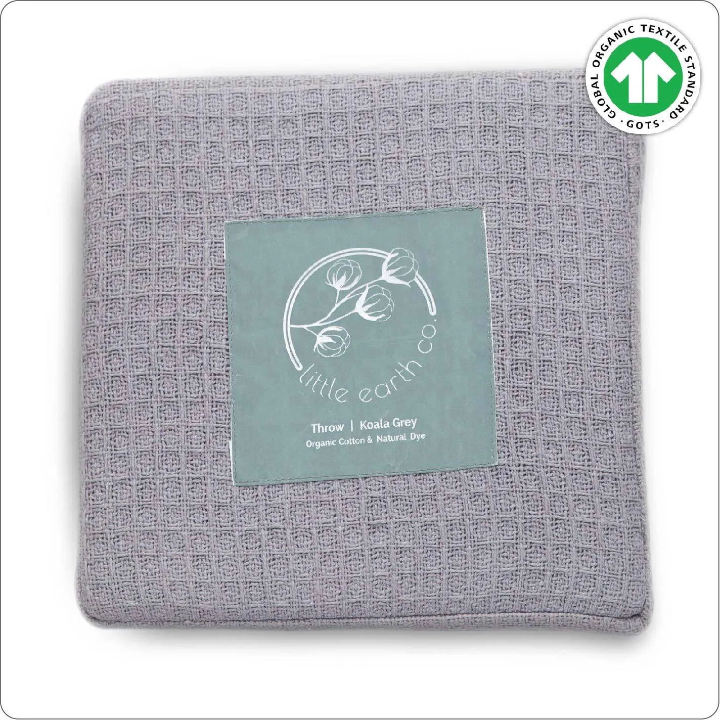 Blanket - Organic Waffle Koala Grey (127 x 152cm)