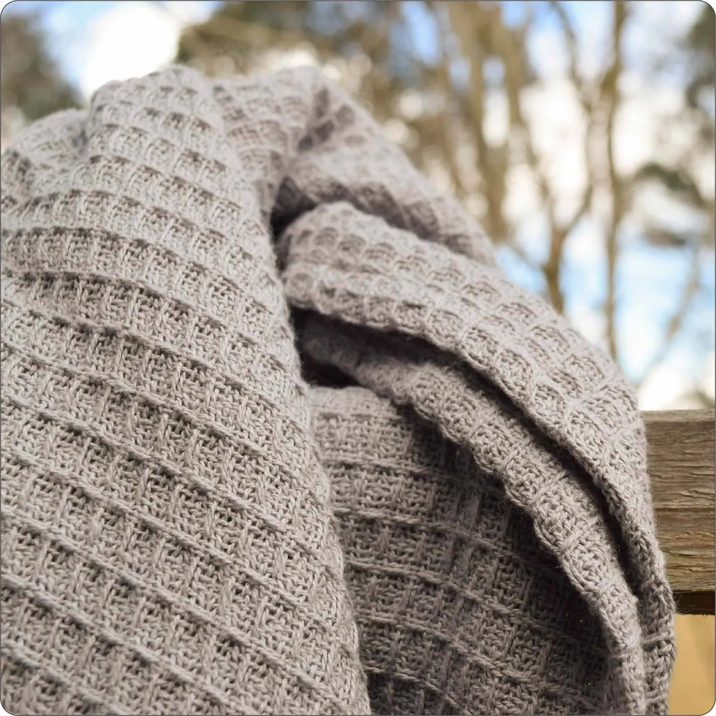 Blanket - Organic Waffle Koala Grey (127 x 152cm)