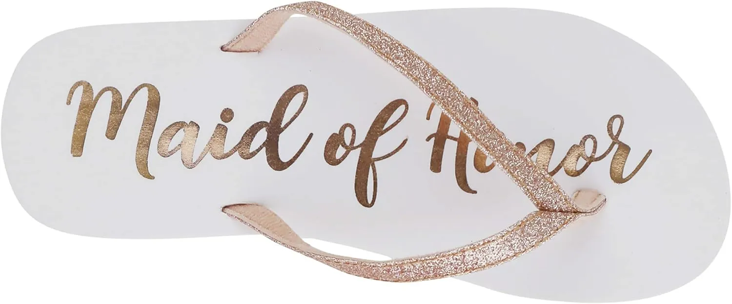 Capelli New York Ladies Glitter and Foil Bride EVA Flip Flops