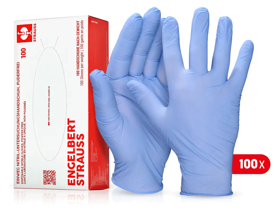Disposable nitrile gloves, powder-free