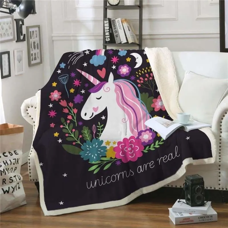 Fleece Blanket Unicorns for kids