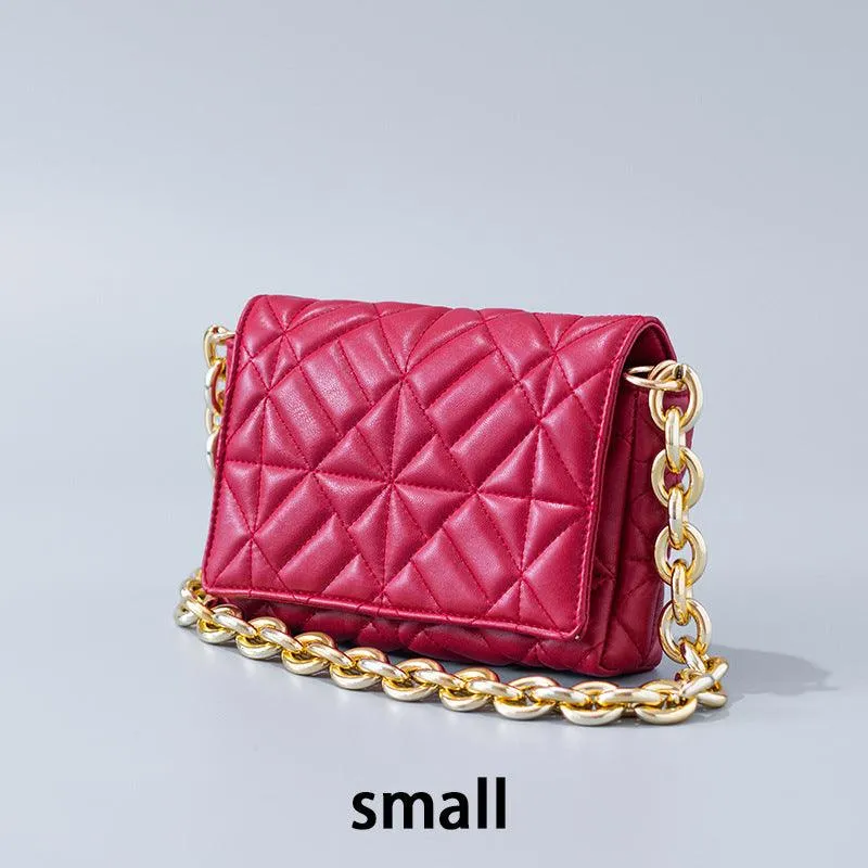 Lingge Small Bag Trendy One-shoulder Crossbody Quilted