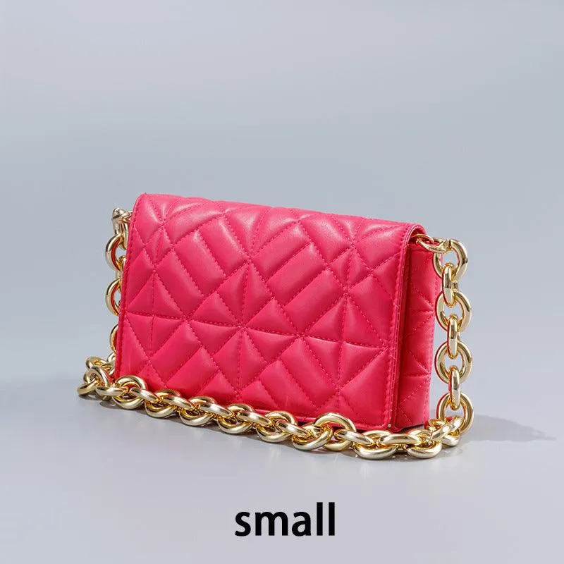 Lingge Small Bag Trendy One-shoulder Crossbody Quilted