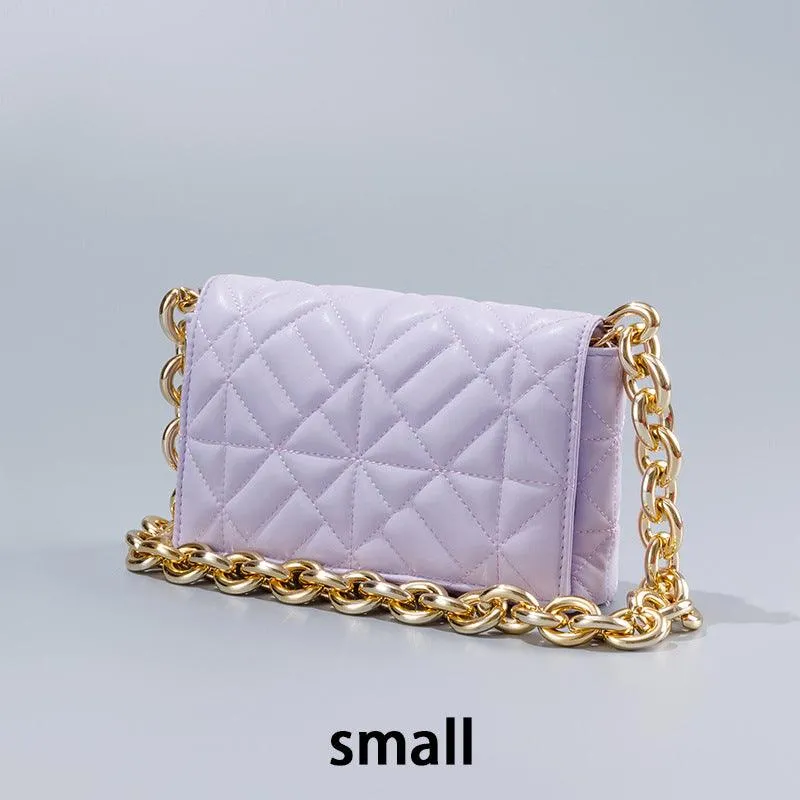 Lingge Small Bag Trendy One-shoulder Crossbody Quilted