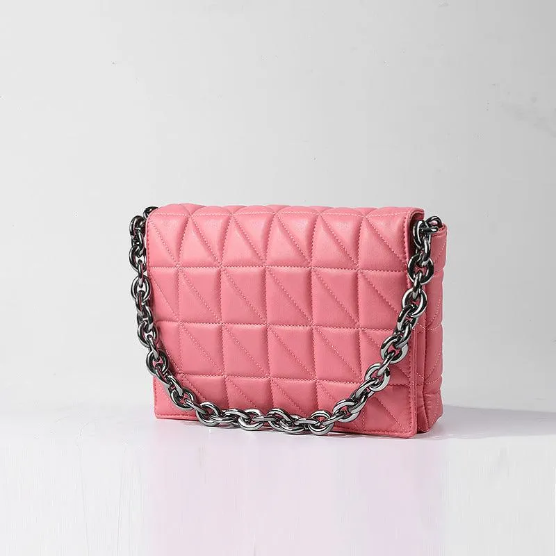 Lingge Small Bag Trendy One-shoulder Crossbody Quilted