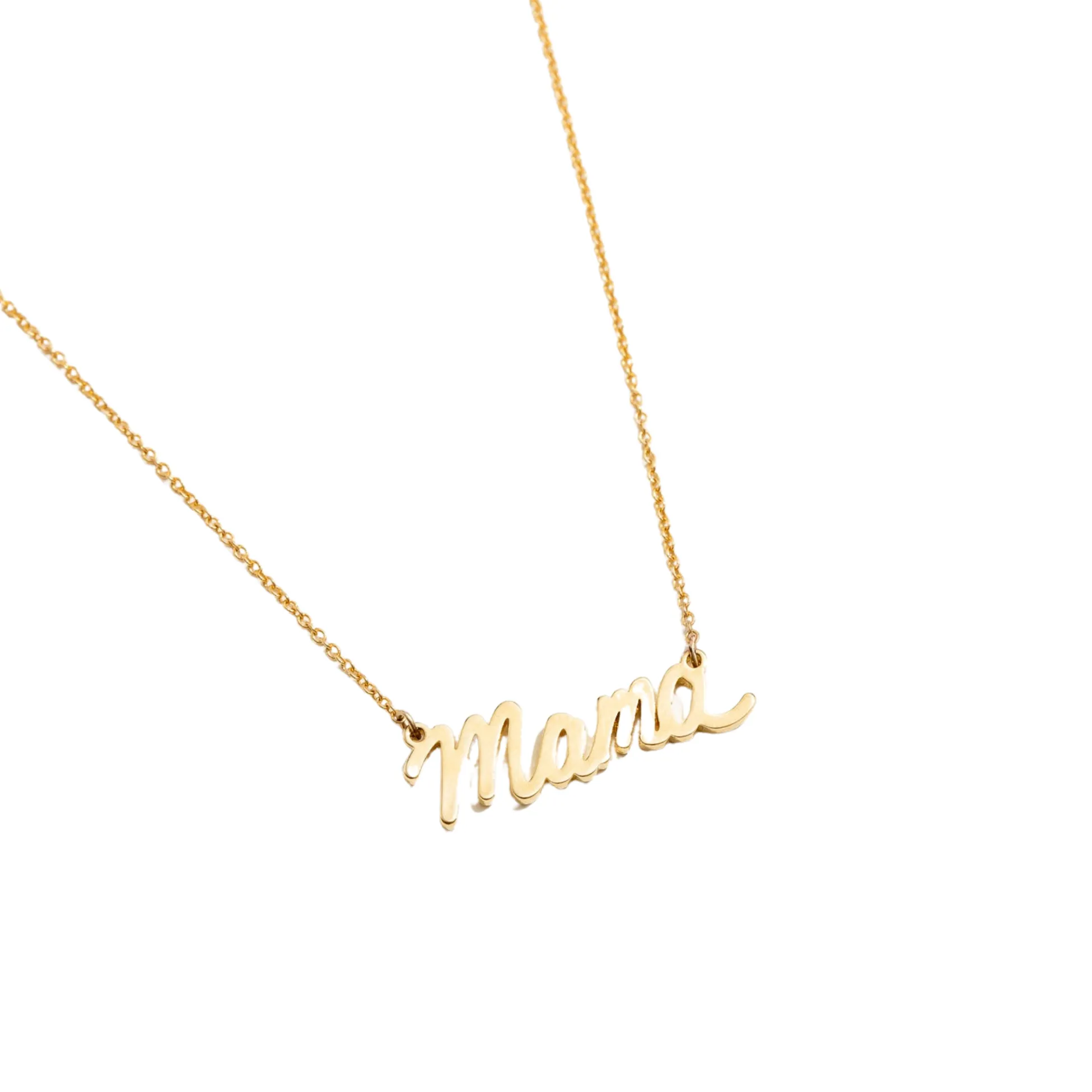 Mama Script Necklace - 18K Gold Plated Letters by Larissa Loden