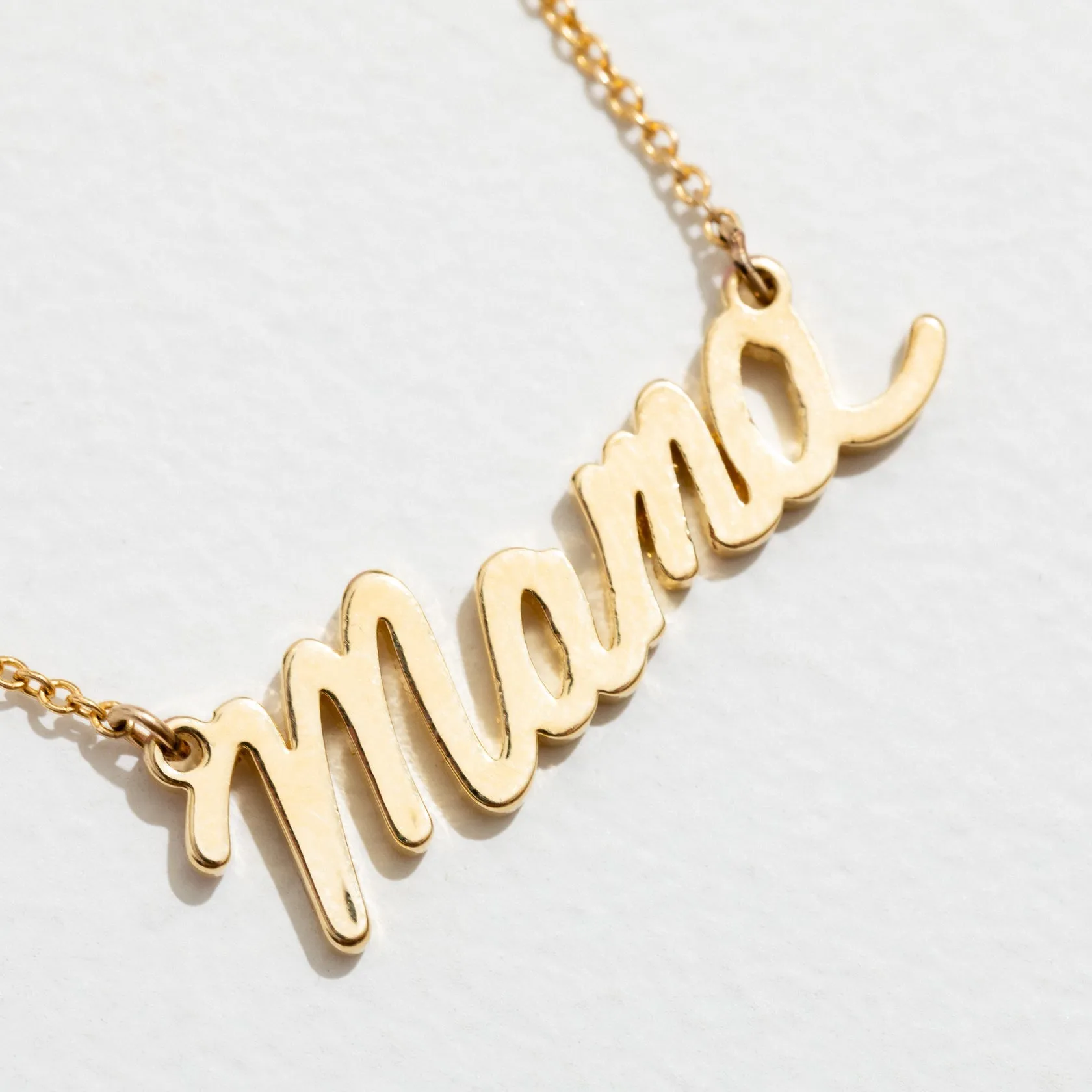 Mama Script Necklace - 18K Gold Plated Letters by Larissa Loden