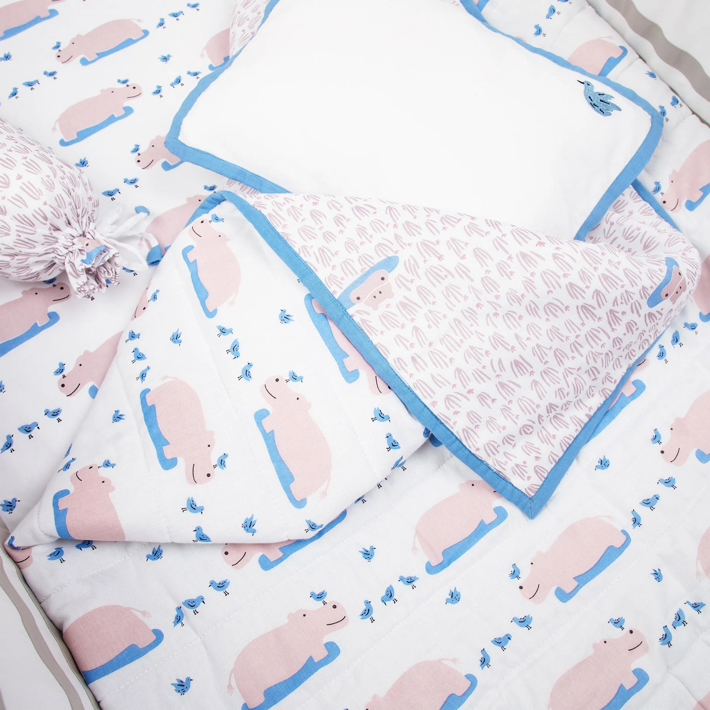 Masilo Cot Bedding Set - Happy As A Hippo
