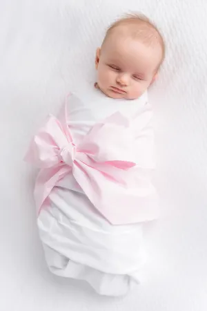 Palm Beach Pink Bow Swaddle - Broadcloth