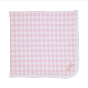 Palm Beach Pink Gingham Baby Buggy Blanket