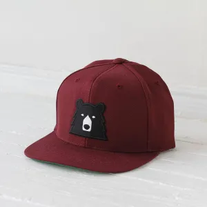 Snapback Hat (Maroon   Black Bear)