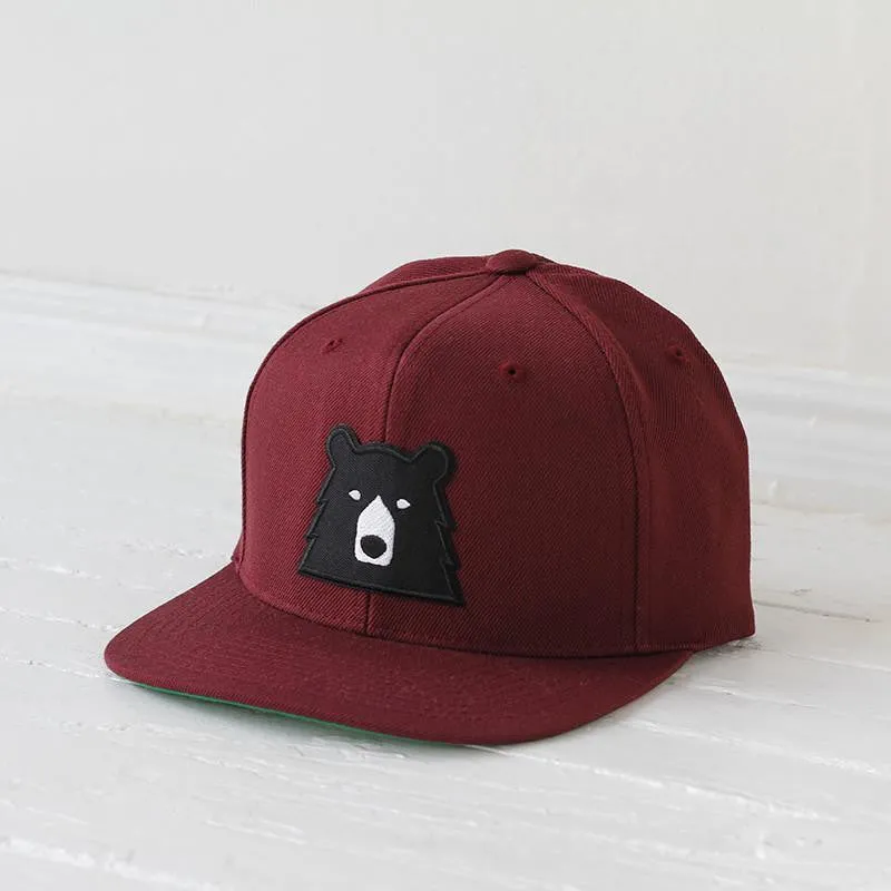 Snapback Hat (Maroon   Black Bear)