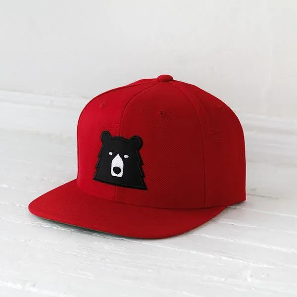 Snapback Hat (Red   Black Bear)
