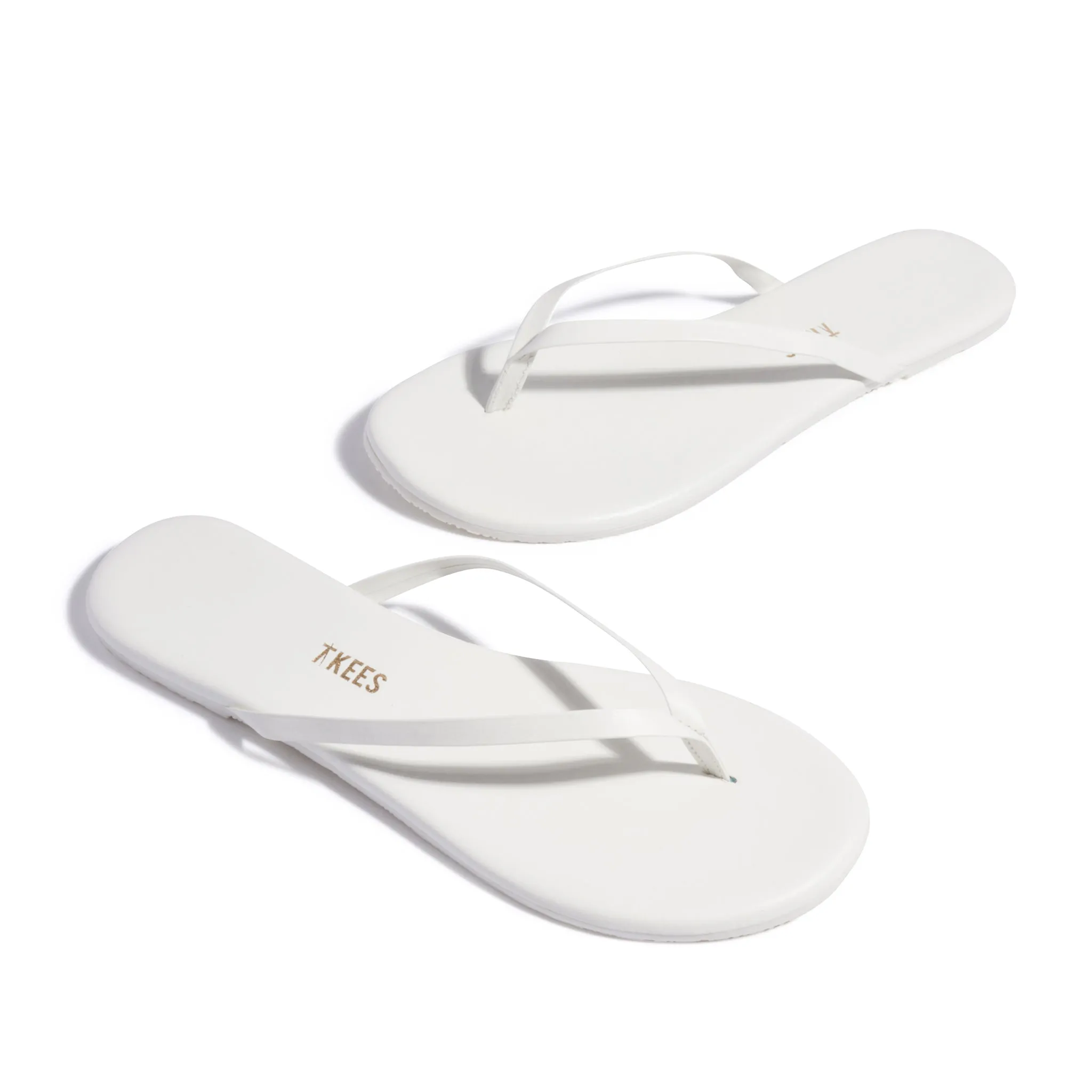 Tkees LILY pigments flip-flops from brazilian leather in Off white
