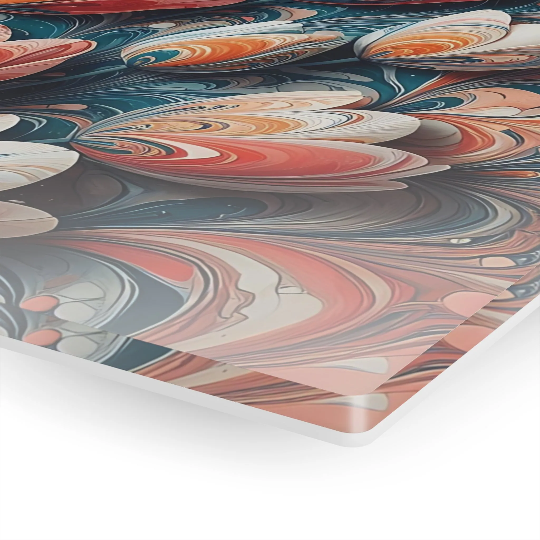 Traditional marbling art tulip pattern design Acrylic Prints